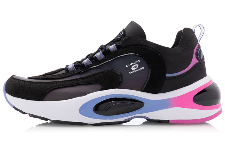Li-Ning Li Ning V8 Stable Support Low top Running Shoes Women's Black Blue Pink
