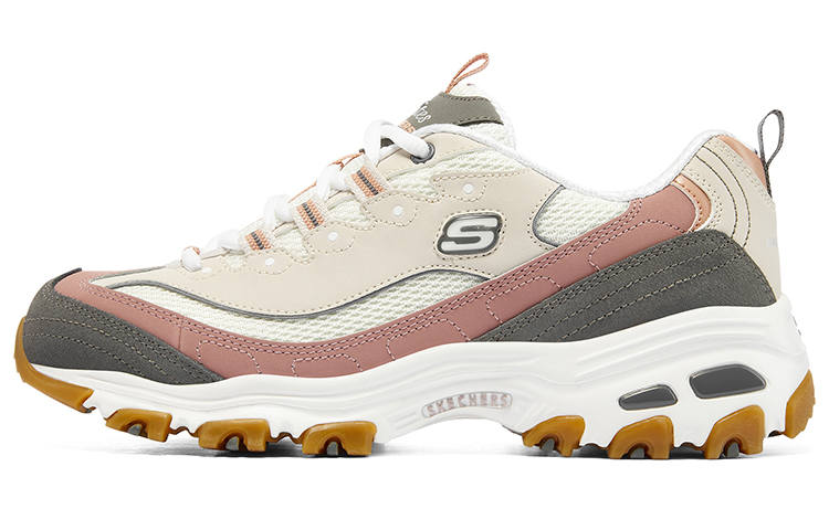 Skechers D'Lites 1.0 Milk Tea Bear Textile, Artificial Leather Cushioning Abrasion Resistant Cushioning, Wear Resistant