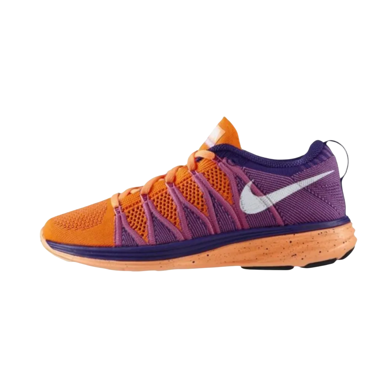 Nike Nike Flyknit Lunar 2 Slip Resistant Abrasion Resistant Low top Casual Running Shoes Women's Purple Orange