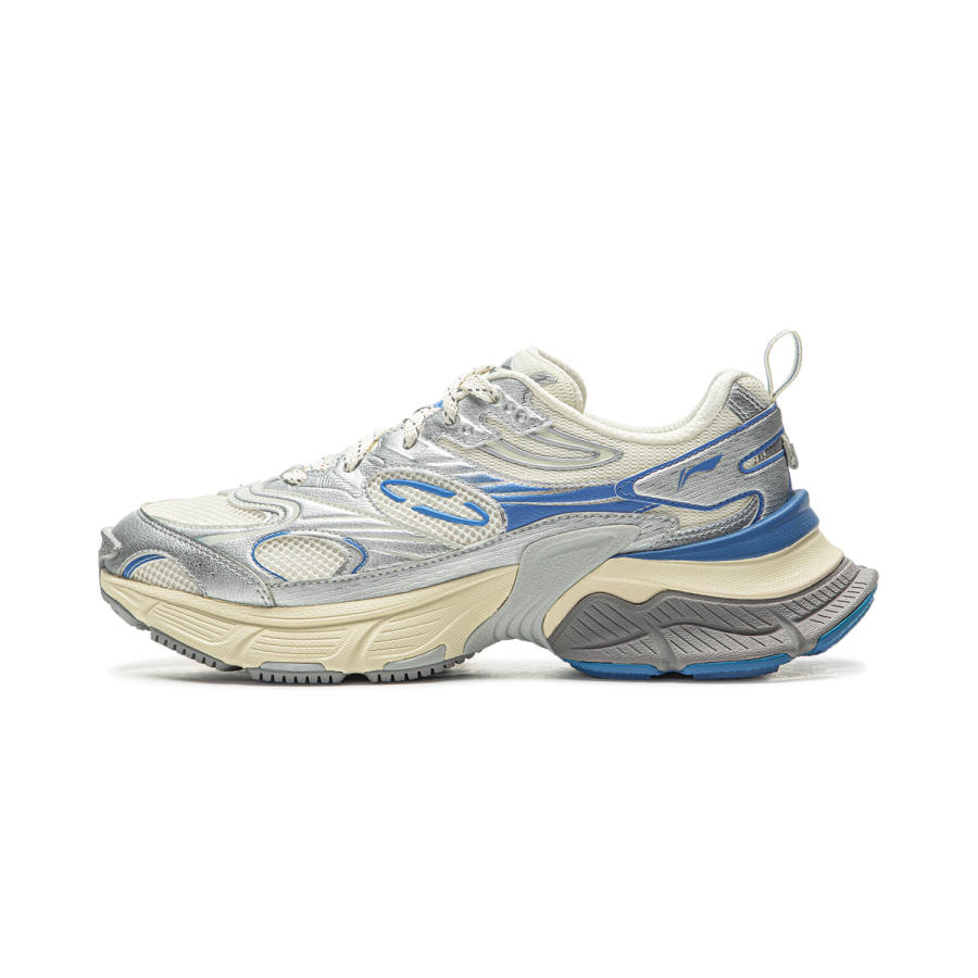 Li-Ning Li Ning Xingji Cushioning Slip Resistant Breathable Low top Chunky Sneakers Men's White Blue