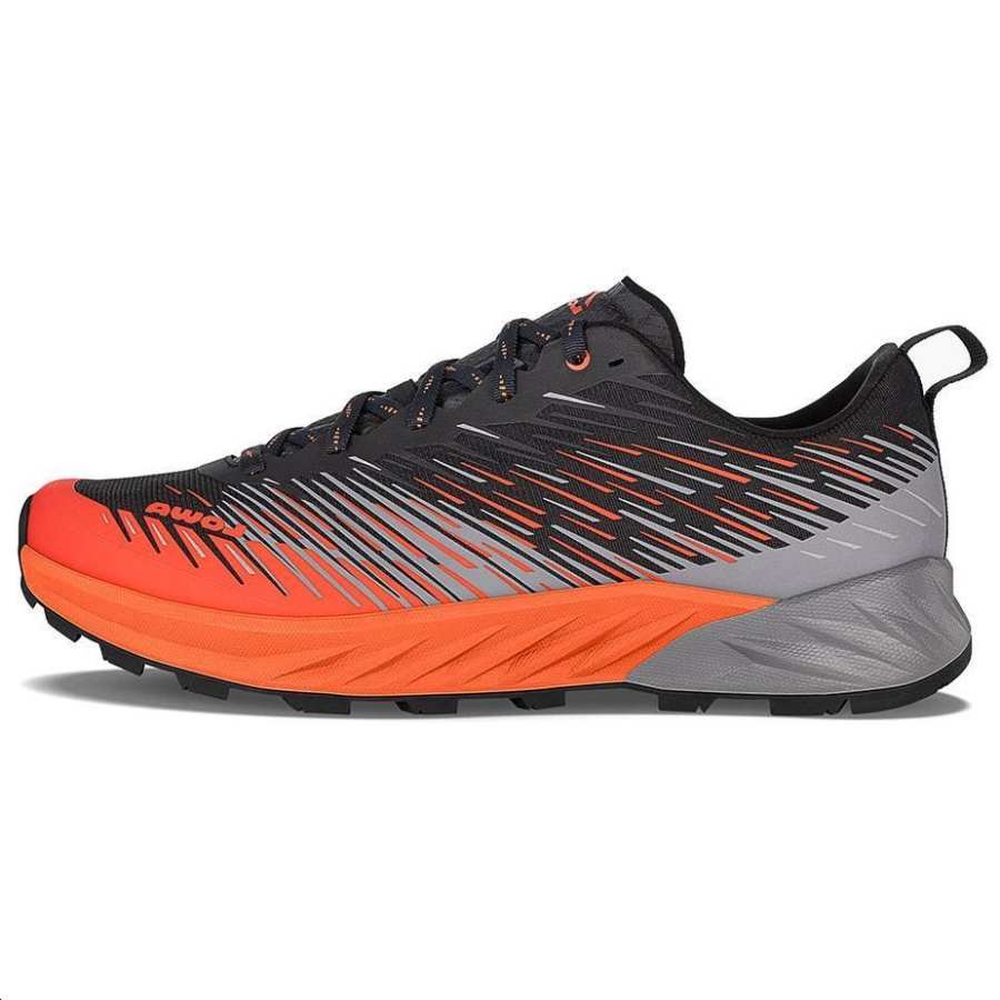 Lowa Cushioning Slip Resistant Low top Running Shoes Men's Black Orange Gray