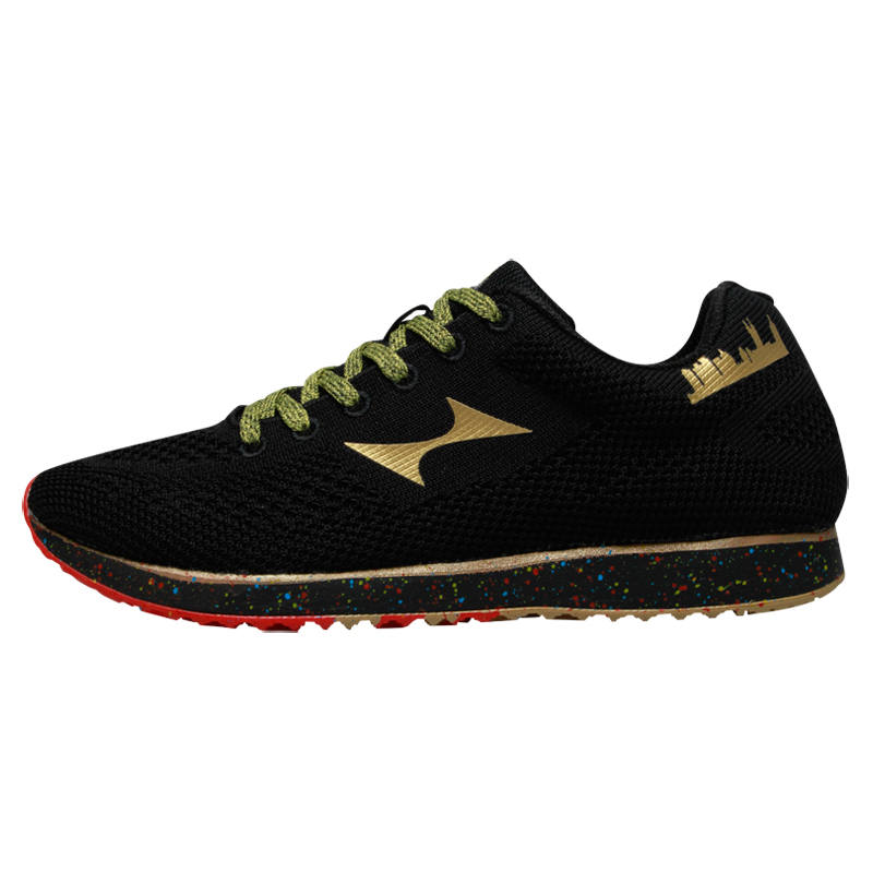 HEALTH Slip Resistant, Breathable, And Lightweight Low top Casual Running Shoes Unisex Black Gold