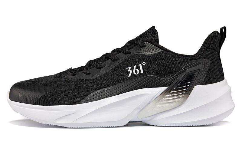 361° Cushioning Slip Resistant Abrasion Resistant Low top Running Shoes Men's Black White