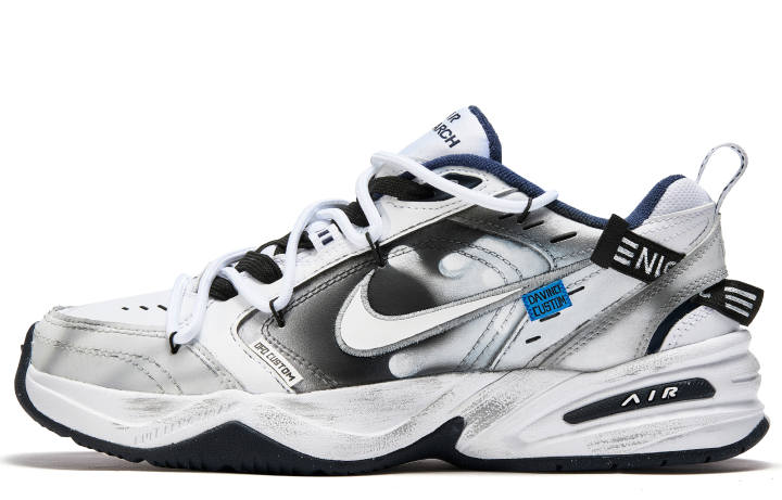 Nike Nike Air Monarch 4 Da Vinci Custom, Reverse Sand Dune PU Leather Non slip Lightweight Low top Chunky Sneakers Unisex