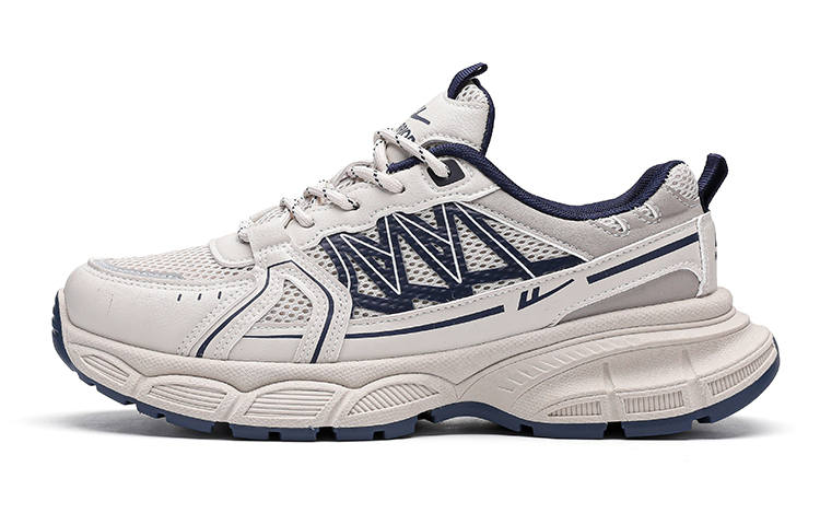 WARRIOR Low top Running Shoes Men's Beige Dark Blue
