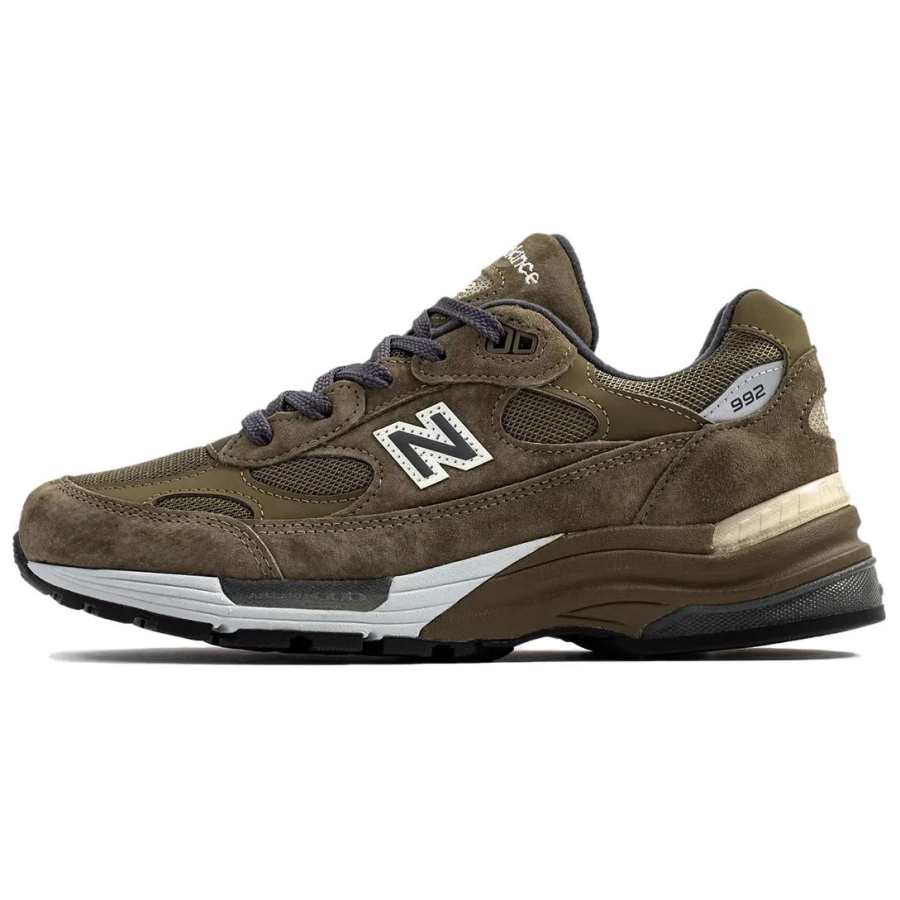 New Balance New Balance NB 992 Textile, Artificial Leather, Pigskin Low top Casual Running Shoes Unisex Green