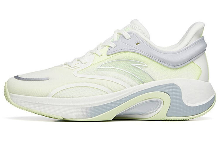 Anta Cushioning Slip Resistant Abrasion Resistant Breathable Lightweight Low top Running Shoes Women's White Green Gray
