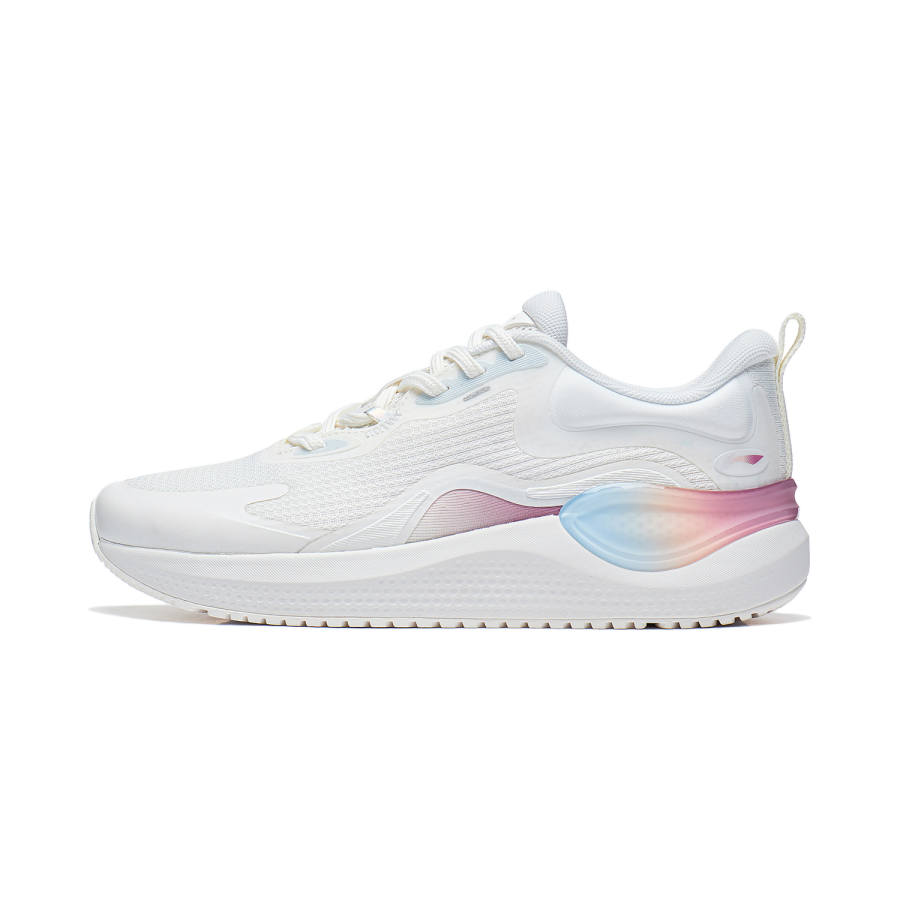 Li-Ning Li Ning EazGo Slip Resistant, Abrasion Resistant, Breathable Low top Running Shoes Women's Champagne White