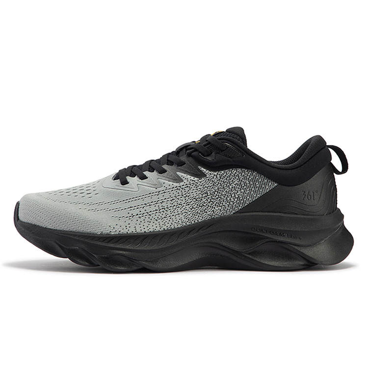 361° Cushioning Abrasion Resistant Breathable Low top Running Shoes Men's Black Gray