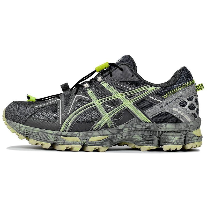 ASICS Gel Kahana 8 Cushioning Abrasion Resistant Cushioning, Wear Resistant Low top Running Shoes Men's Gray Green