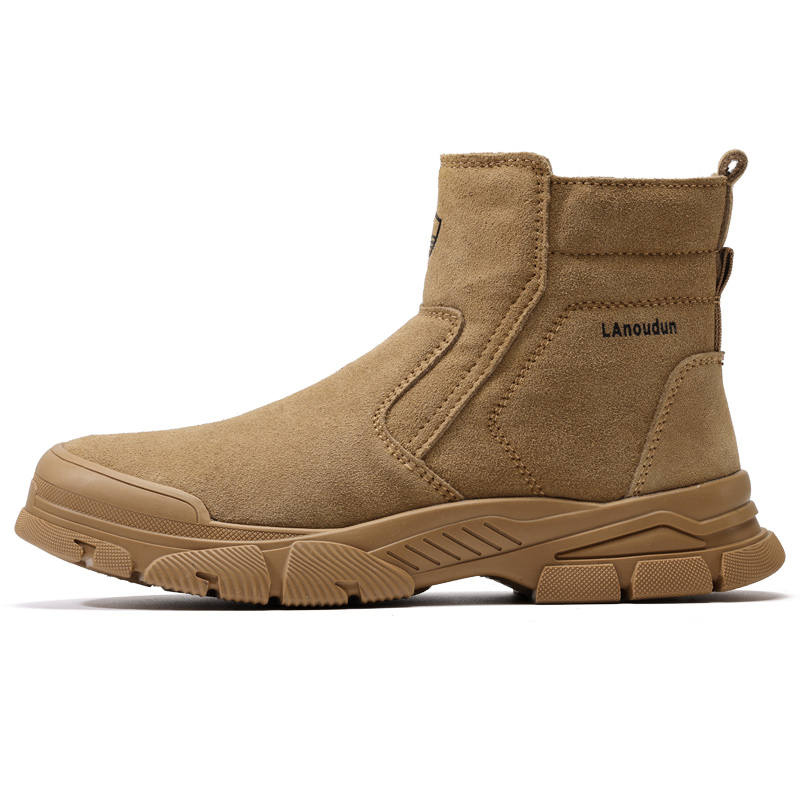 LANOUDUN Abrasion Resistant, Impact Resistant High top Outdoor Shoes Men's Brown