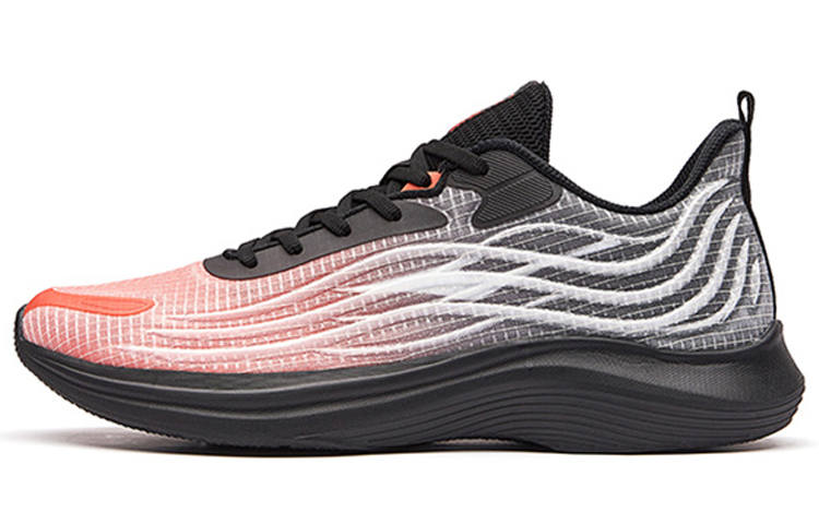 Erke Huanshi Slip Resistant Abrasion Resistant Low top Running Shoes Men's Black Orange