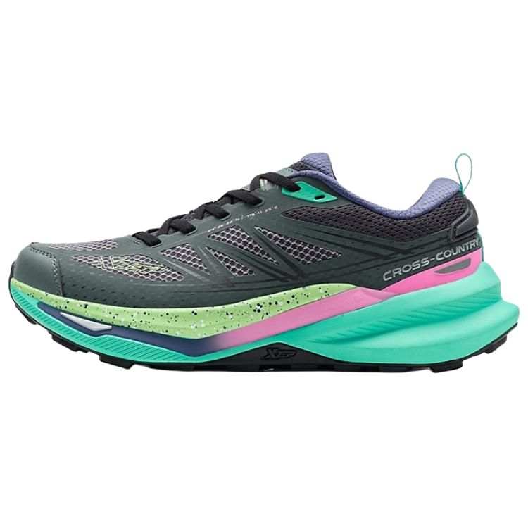 XTEP Fabric Cushioning Slip Resistant Lightweight Low top Casual Running Shoes Women's Phantom Gray