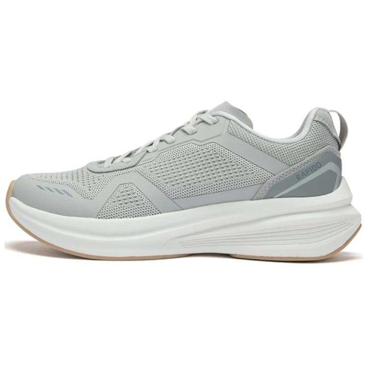 RAPIDO Slip Resistant, Abrasion Resistant, Lightweight Low top Running Shoes Unisex Gray White
