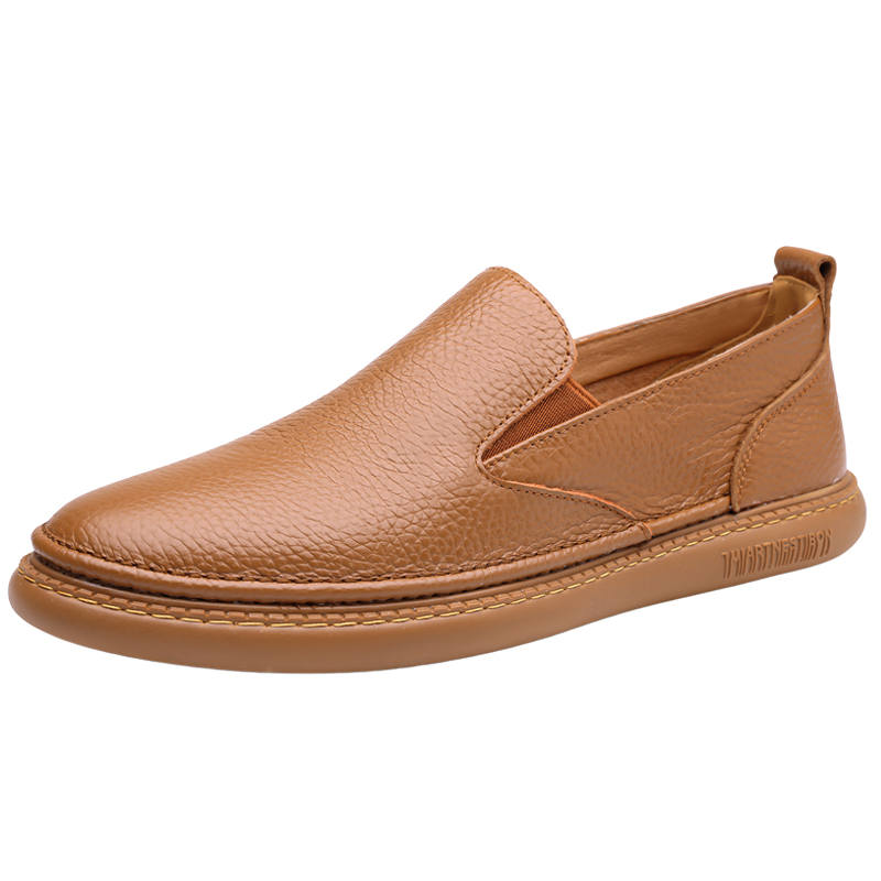 SHENNUO Men's Casual Shoes Men's Low Top Black/White/Brown