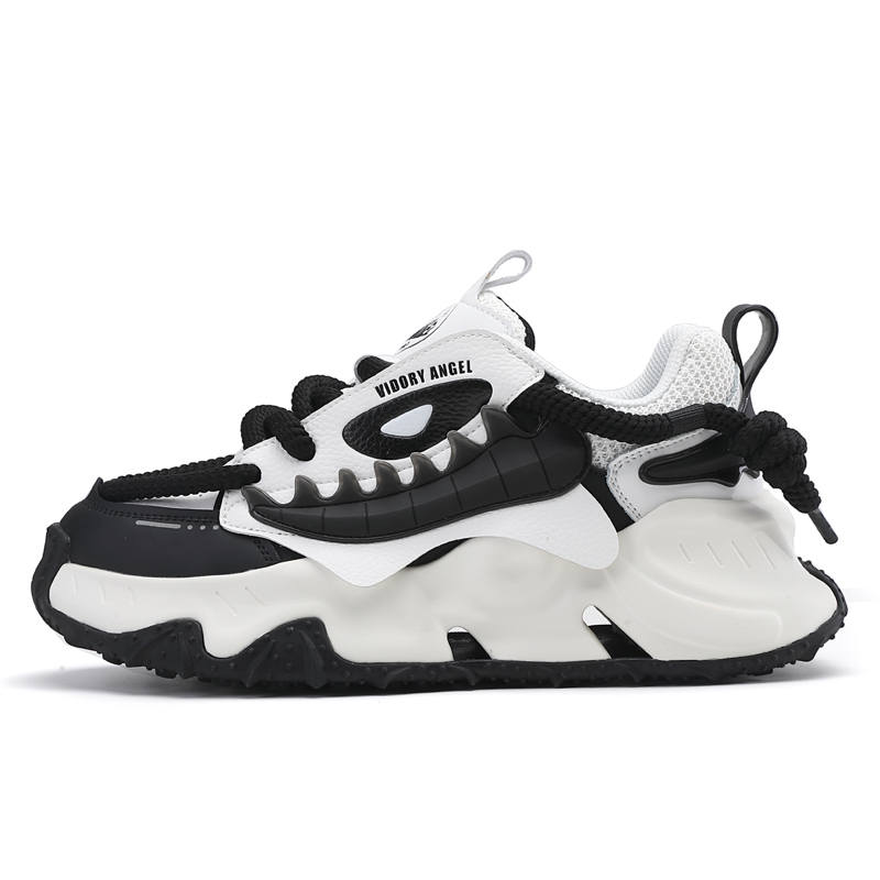 VIDORY ANGEL Shark One Abrasion Resistant Slip Resistant Low top Chunky Sneakers Men's Black White