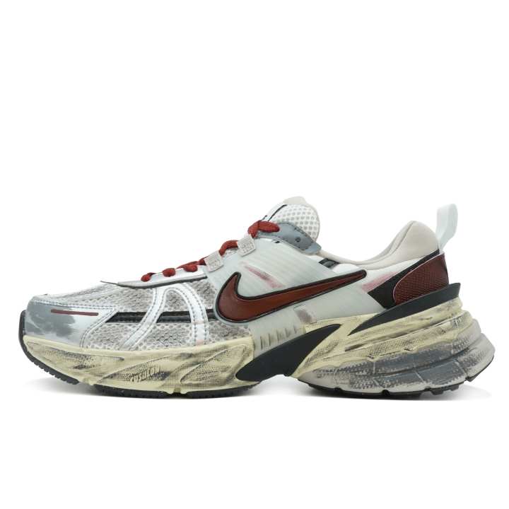 Nike Nike V2K Run Cushioning Abrasion Resistant Breathable Low top Running Shoes Women's Red Gray