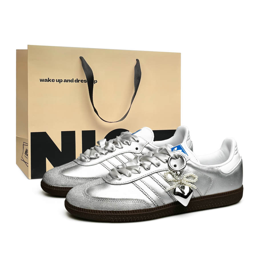 Adidas Originals SAMBA OG Lightweight Low top Skateboard Shoes Unisex Silver