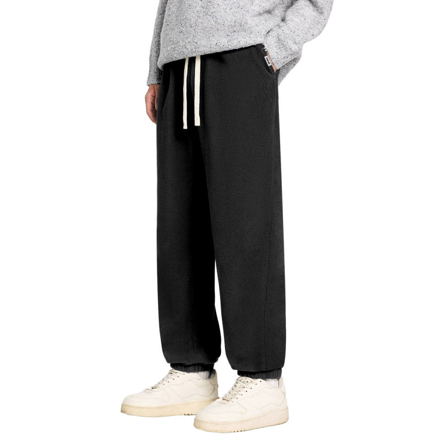 Tonlion Casual Pants Unisex Thickened And Fleece Lined Cuffed Pants