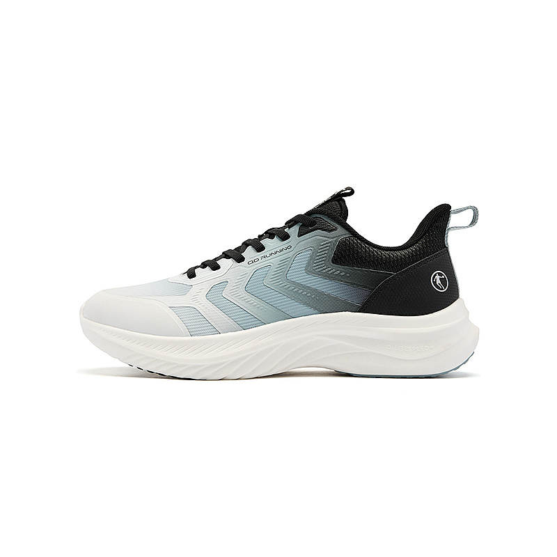 QIAODAN Abrasion Resistant, Breathable, Lightweight Low top Casual Running Shoes Men's Blue White Black