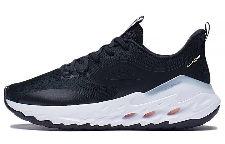 Li-Ning Li Ning Comfortable Cushioning Slip Resistant Abrasion Resistant Lightweight Low top Running Shoes Men's Black