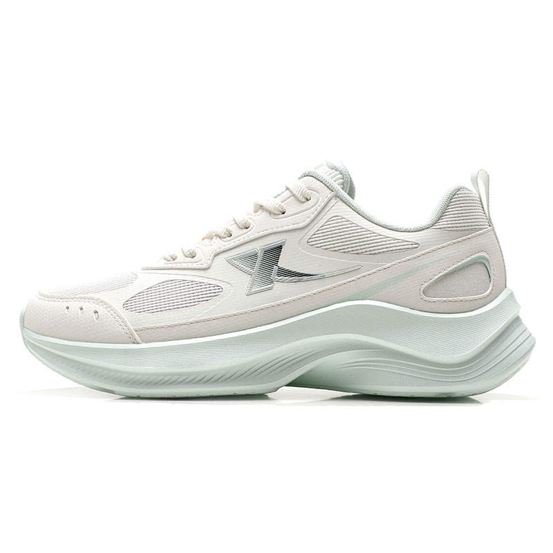 XTEP Cushioning Breathable Slip Resistant Low top Casual Running Shoes Women's Sail White Light Fruit Green