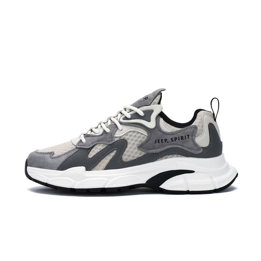 JEEP SPIRIT Cushioning Abrasion Resistant Breathable Lightweight Low top Outdoor Shoes Men's Time Gray