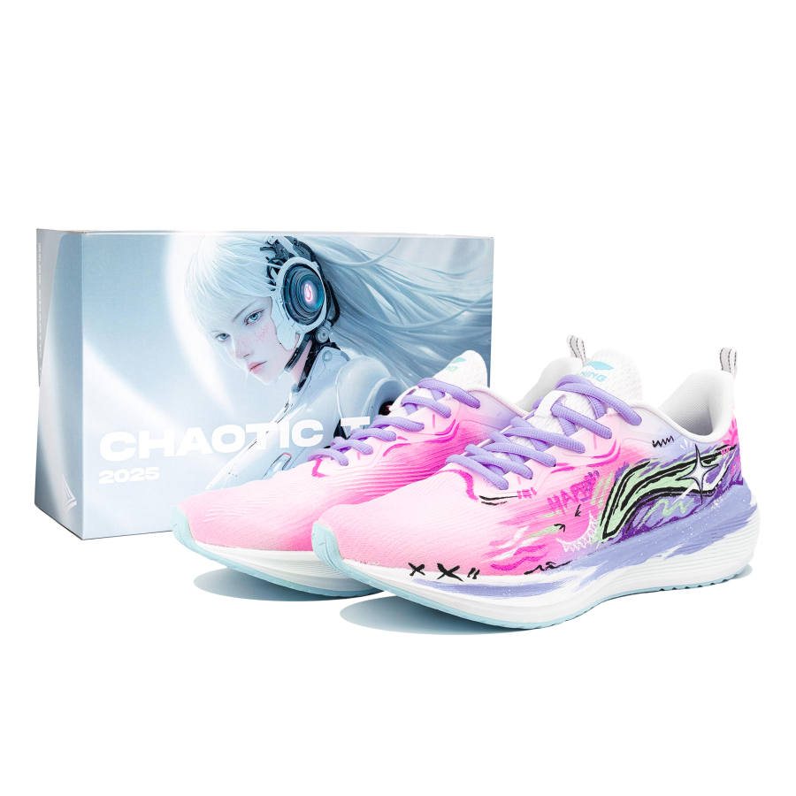 Li-Ning Li Ning Wuyue Cushioning Breathable Low top Physical Fitness Test & Exam Running Shoes Men's Pink Purple