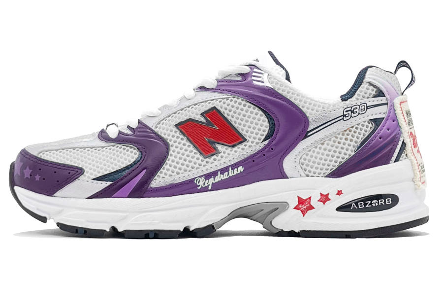 New Balance New Balance NB 530 Breathable And Lightweight Low top Running Shoes Unisex White Purple D Width