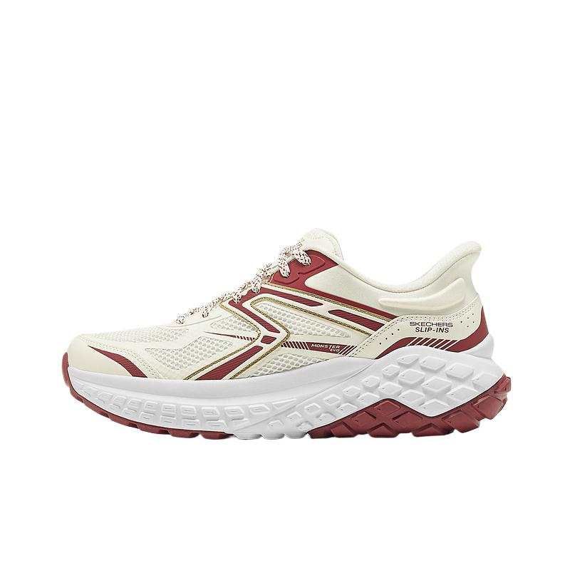 Skechers SPORT MENS Mesh Comfortable Moisture Wicking Abrasion Resistant Low top Chunky Sneakers Men's White Red