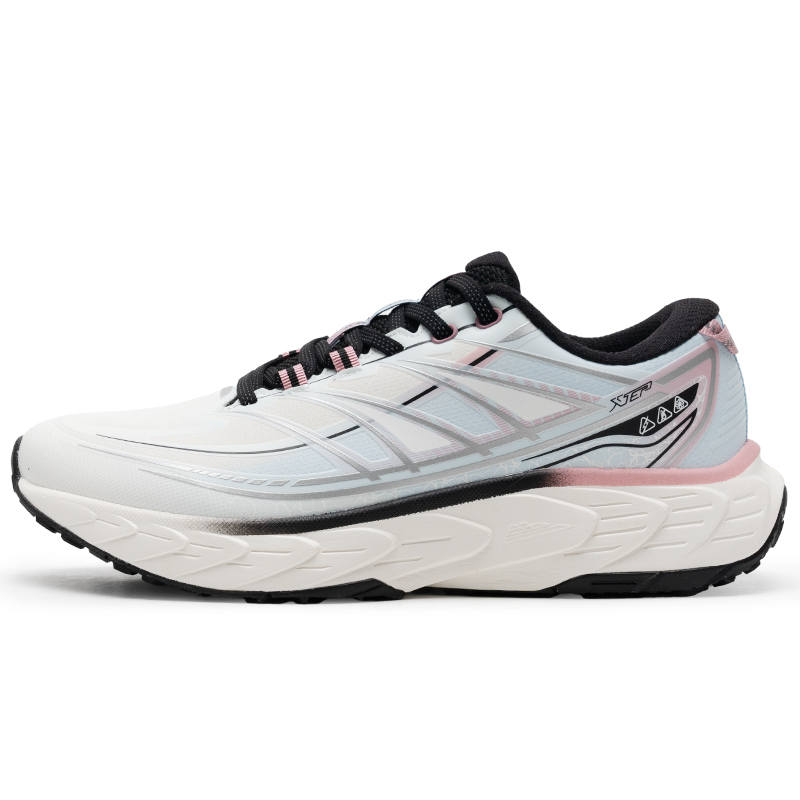 XTEP Cushioning Rebound Low top Running Shoes Women's White Pink Blue