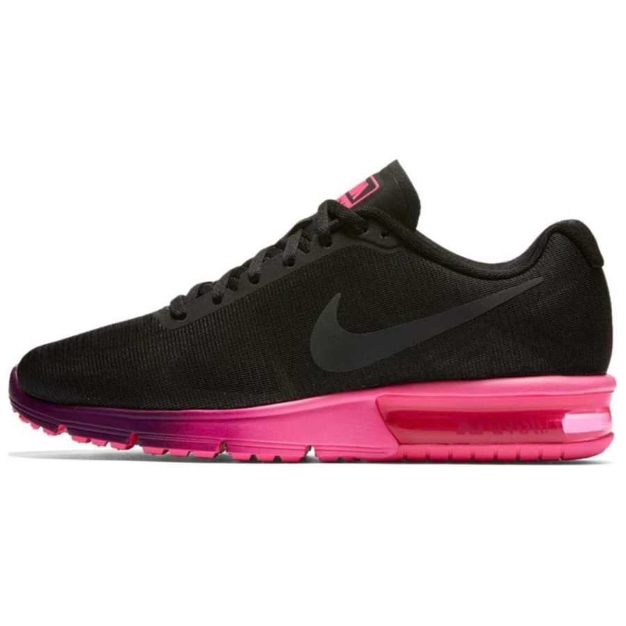 Nike Nike Air Max Sequent Cushioning Abrasion Resistant Cushioning, Wear Resistant Low top Running Shoes Women's Black Red