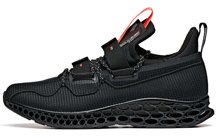 Anta A Flashfoam Wormhole Technology Sports Slip Resistant Low top Running Shoes Men's Black