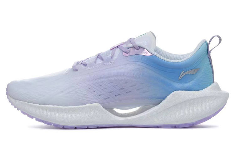 Li-Ning Li Ning Super Light 19 Fabric Cushioning Slip Resistant Abrasion Resistant Low top Running Shoes Women's Purple Blue