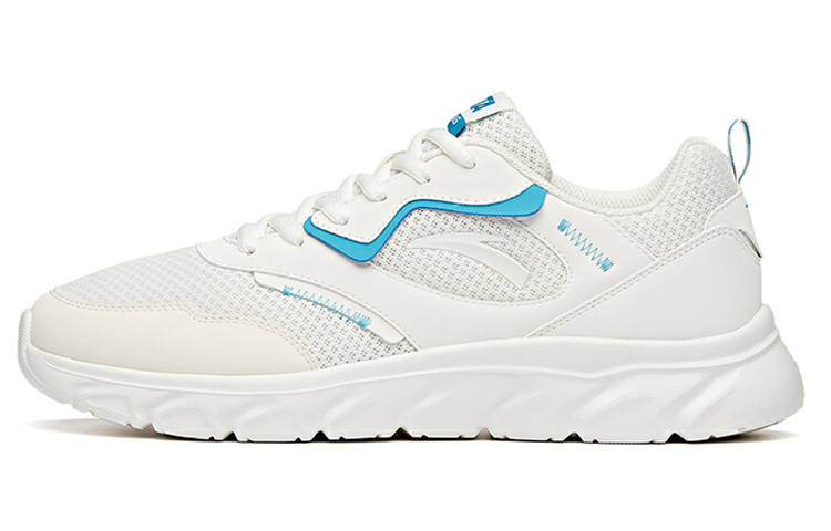 Anta Comfortable Cushioning Slip Resistant Abrasion Resistant Breathable Low top Running Shoes Men's White Blue