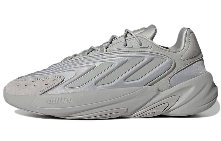 Adidas Originals Ozelia Synthetic Leather Cushioning Slip Resistant Low top Chunky Sneakers Unisex Silver Gray
