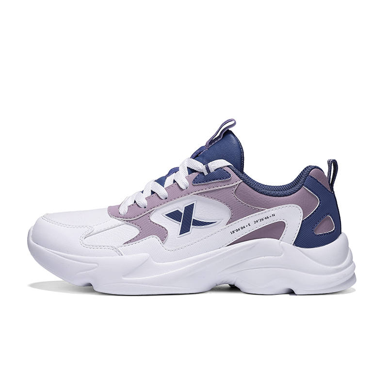 XTEP Cushioning, Wear Resistant Low top Casual Running Shoes Women's White Purple Blue