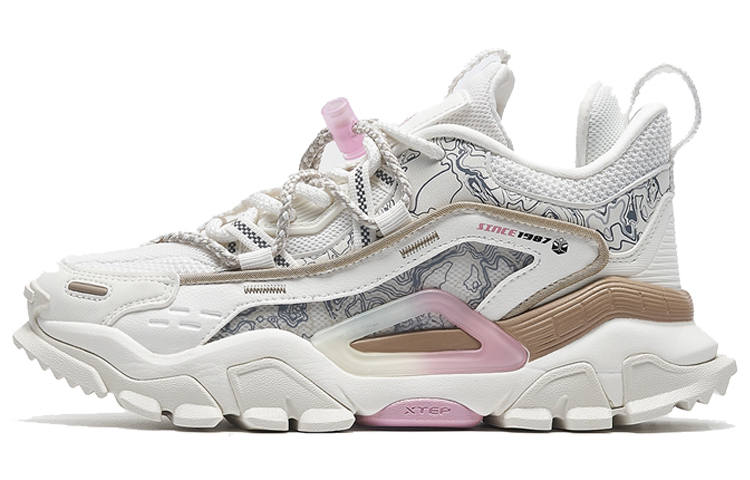 XTEP Shanhai Collection Slip Resistant, Abrasion Resistant, Breathable Low top Chunky Sneakers Women's Pink Lotus