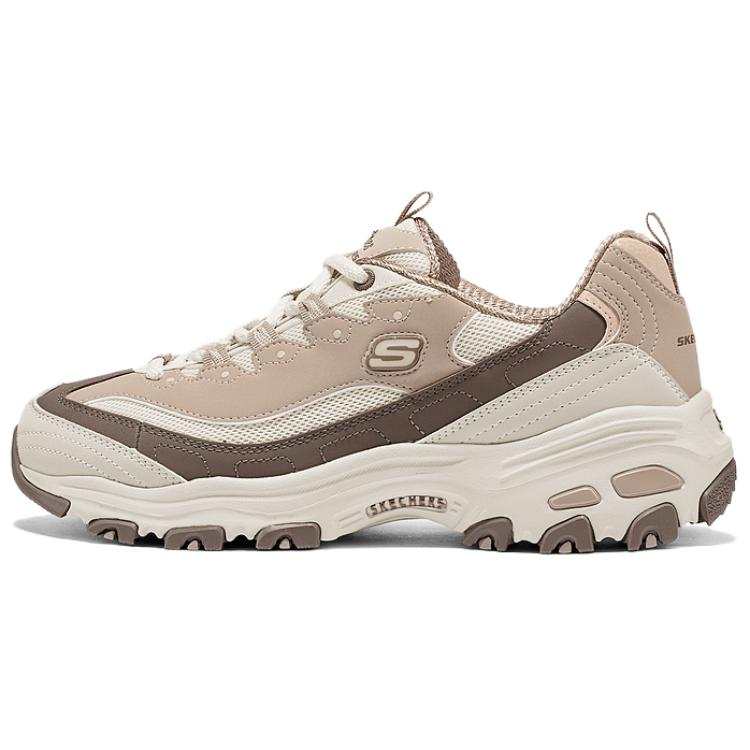Skechers DLITES Textile, Synthetic Leather Abrasion Resistant Low top Chunky Sneakers Women's Taupe