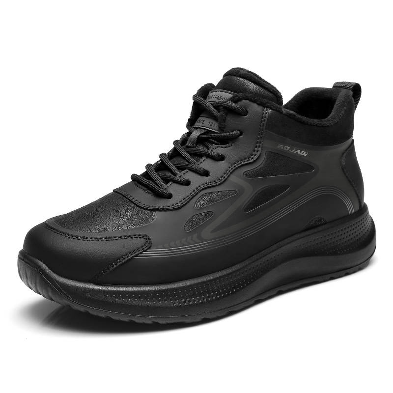 QIANGREN 3515 Thermal Fleece Lined Insulated Platform High Top Athletic Shoes Outdoor Shoes Thin Cotton