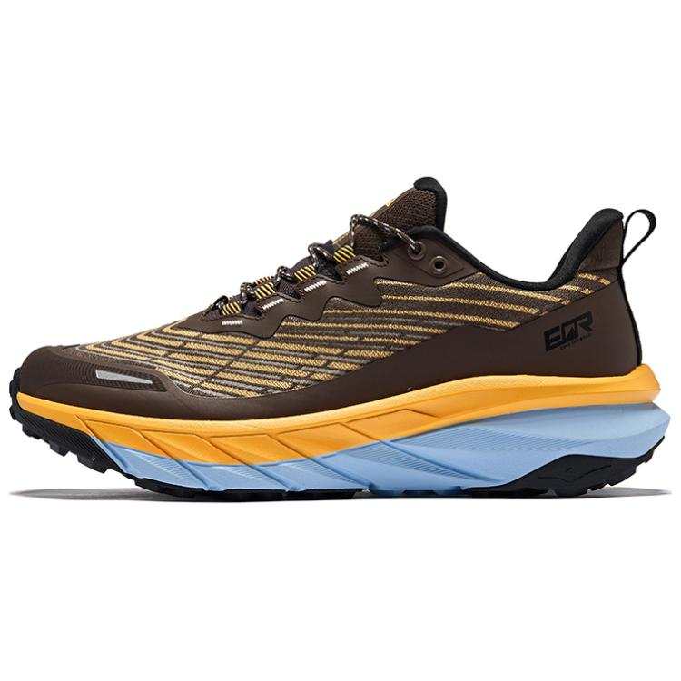 Erke Vertical Low top Running Shoes Men's Dark Sandalwood Fluorescent Sweet Orange