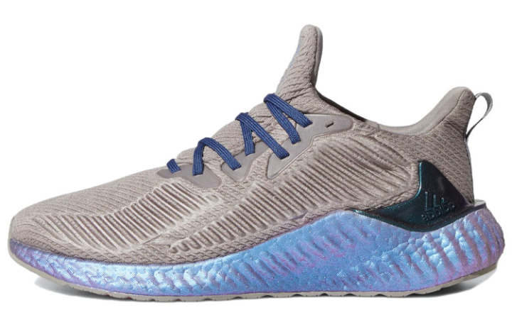 Adidas Adidas Alphaboost Cushioning Abrasion Resistant Cushioning, Wear Resistant Mid top Running Shoes Men's Gray Purple