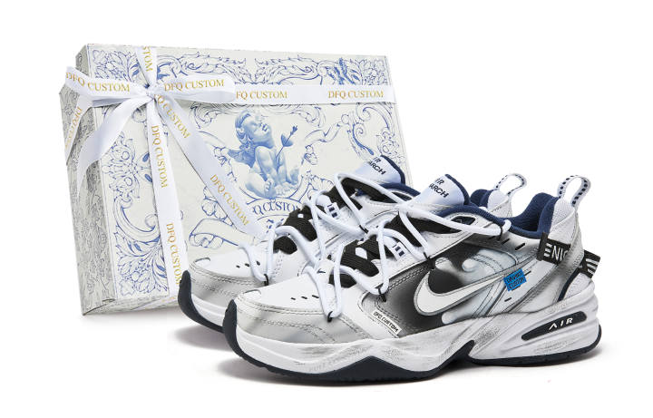 Nike Nike Air Monarch 4 Da Vinci Custom, Box, Reverse Sand Dune PU Leather Slip Resistant Lightweight Non slip Lightweight