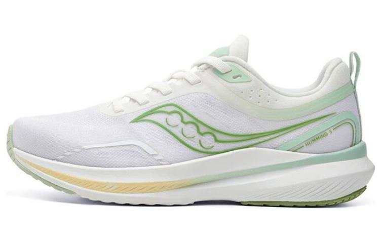Saucony Humming Hummingbird 3 Lightweight Cushioning, Wear Resistant Low top Running Shoes Women's White Green