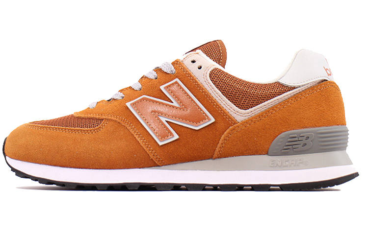 New Balance New Balance NB 574 Textile, Synthetic Leather Low top Running Shoes Men's Yellow Brown