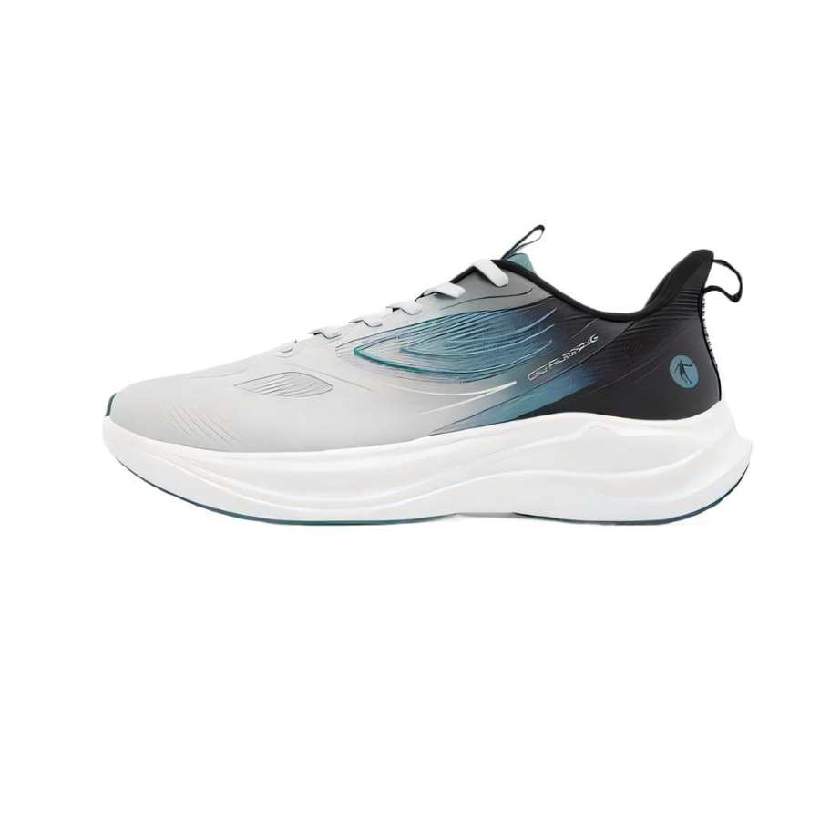 QIAODAN Cushioning Slip Resistant Coverage Low top Casual Running Shoes Men's Light Gray