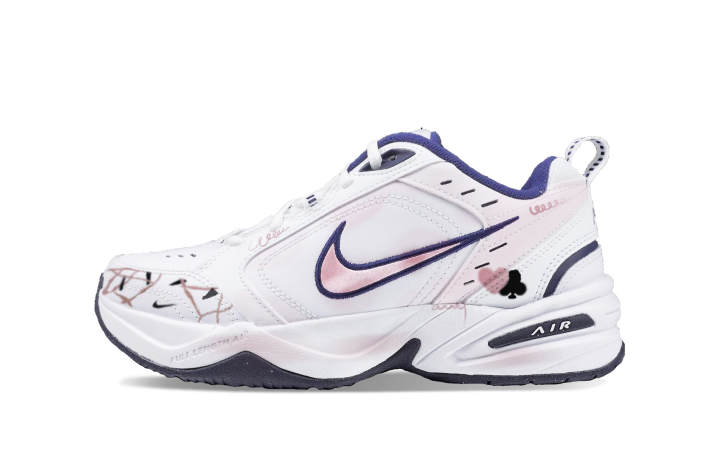 Nike Nike Air Monarch 4 White Navy Slip Resistant Abrasion Resistant Slip Resistant Abrasion Resistant Low top