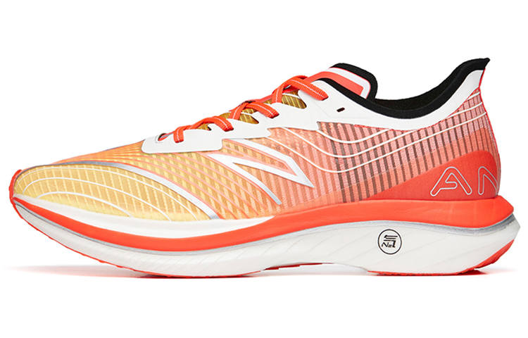ANTA C202 GT Running Shoes Men's Low Top Gum Yellow/Neon Bright Dark Red/Ivory White