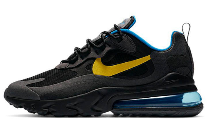 Nike Nike Air Max 270 Suede, Textile Low top Running Shoes Men's Black Yellow Blue