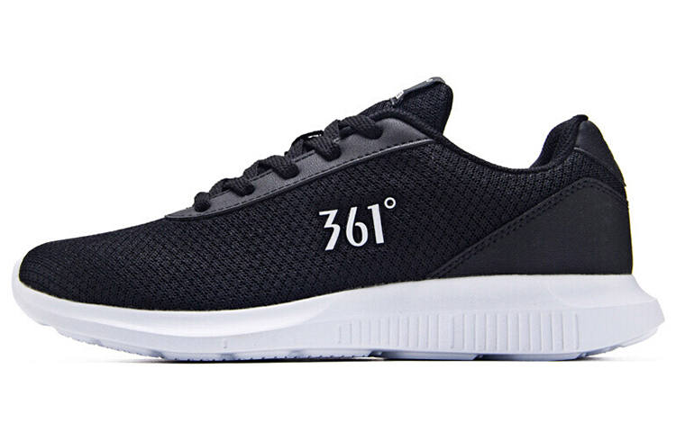 361° Woven Mesh, Synthetic Leather Cushioning Breathable Lightweight Low top Running Shoes Women's Black White